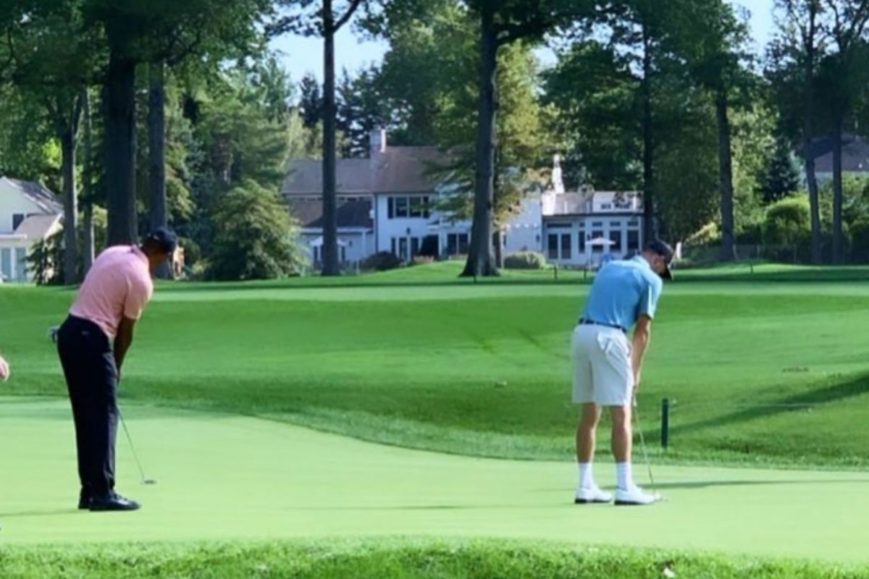Tiger Woods And J.T. Get A Leg Up At Winged Foot