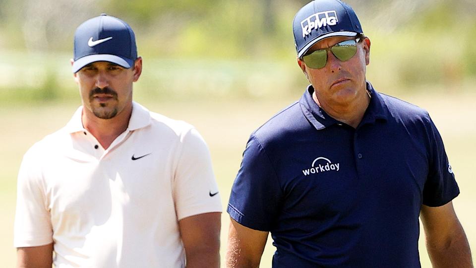 Mickelson, Koepka Go All WWE At LIV Presser